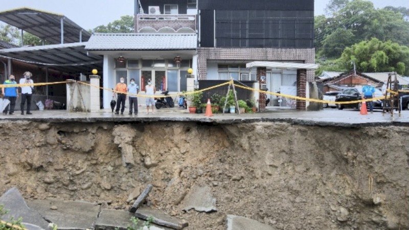 Taifunausläufer: Schäden durch Starkregen im Landkreis Miaoli (Foto: CNA)