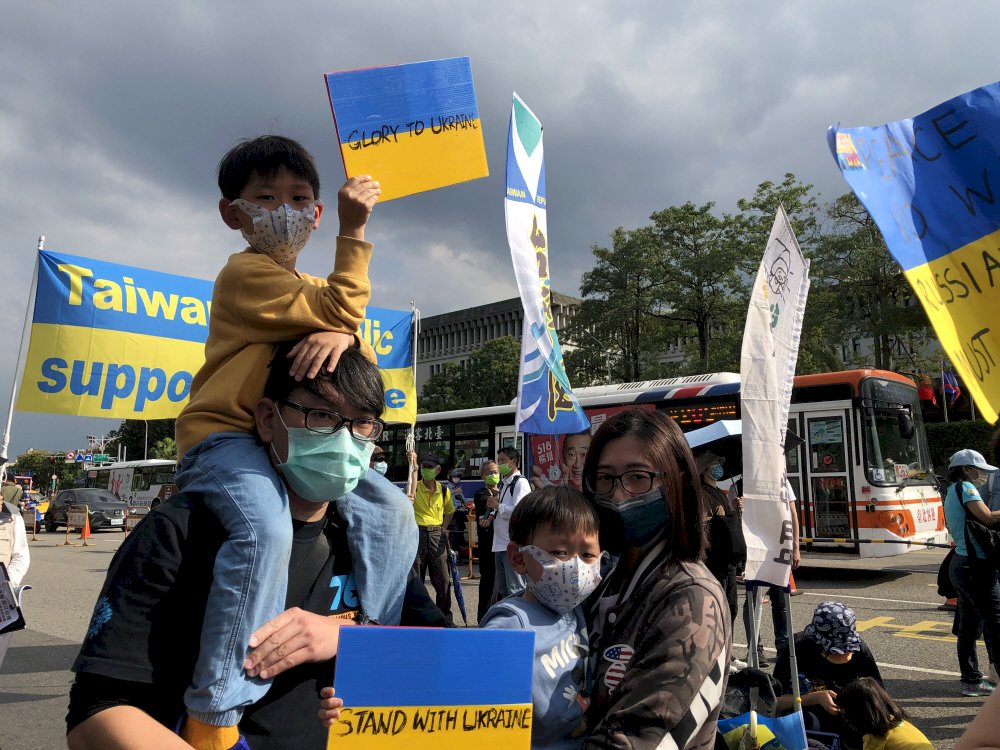 Demonstration für die Ukraine in Taipei
