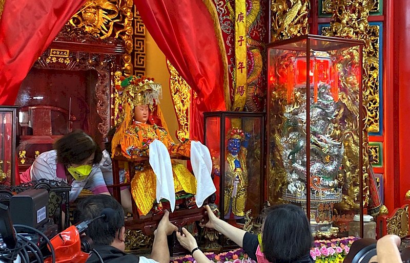 Vorbereitungen der Mazu-Prozession des Gongtian-Tempels in Miaoli (Foto: CNA)