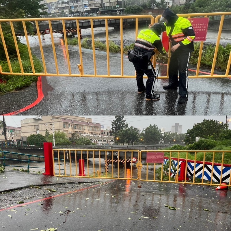 Eine wegen Überschwemmung gesperrte Straße in Hualien in Osttaiwan (Foto: CNA) Eine wegen Überschwemmung gesperrte Straße in Hualien in Osttaiwan (Foto: CNA)
